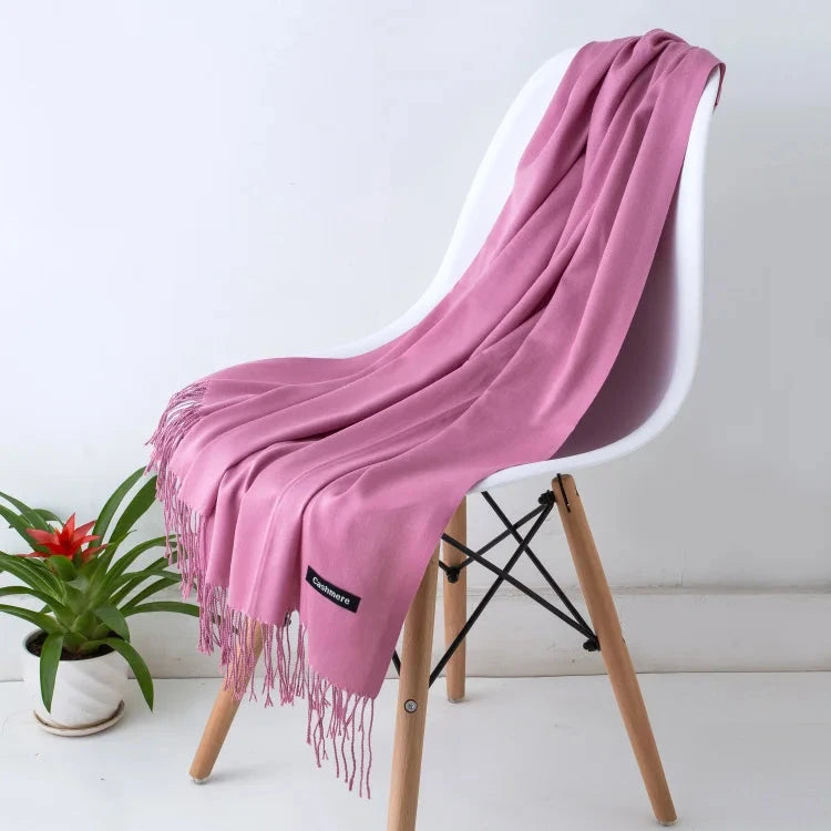 2022 fashion Tassels women scarf shawls and Wraps lady Designer solid female hijab stoles long pashmina foulard head scarves Econic Blanks